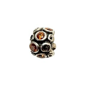 Retired Authentic Pandora Sterling Silver Primrose Path Orange CZ Bead 79033OCZ